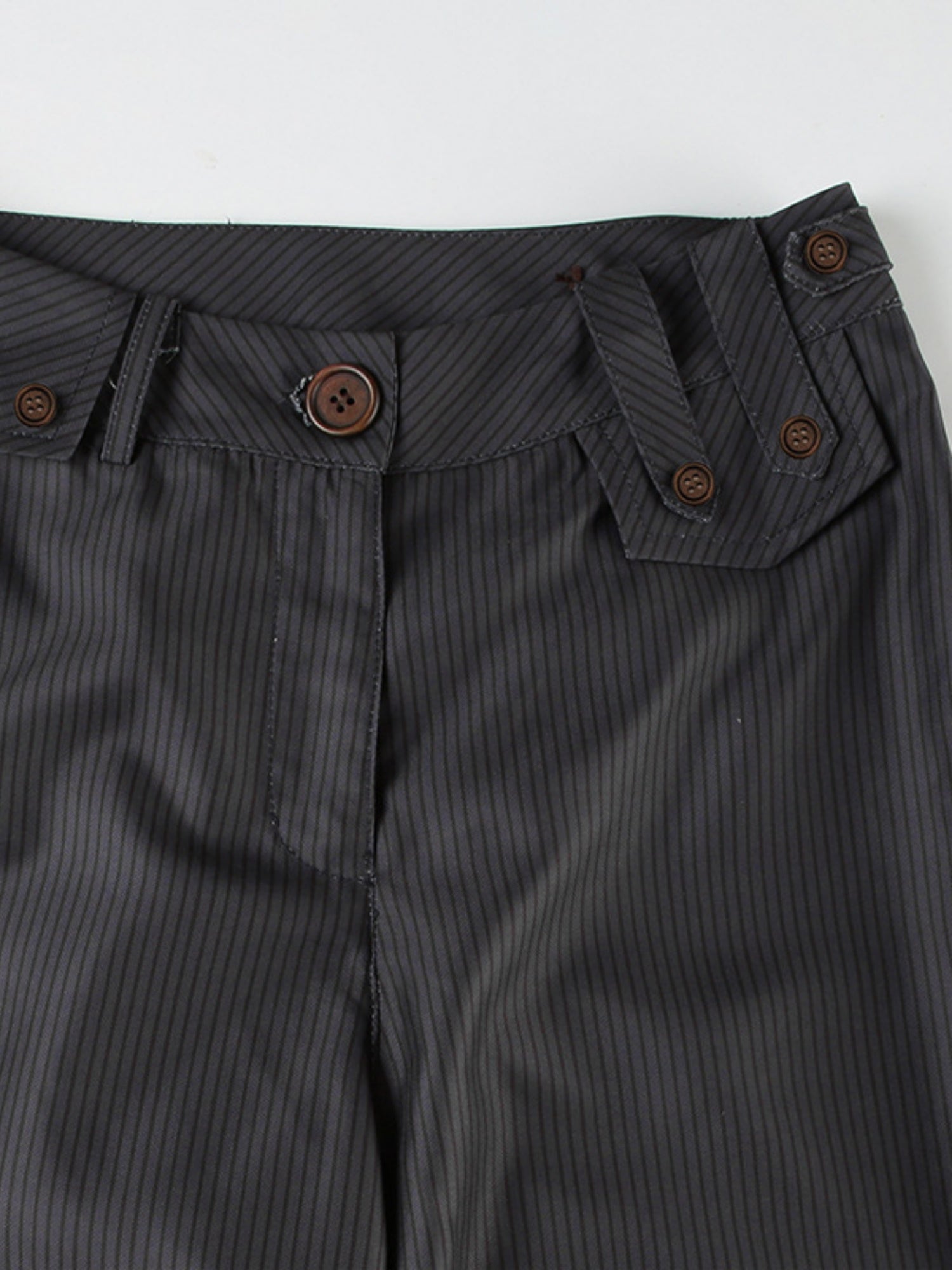 Stripes Contrasting Colors Low-rise Micro-flared Straight-leg Pants Pants