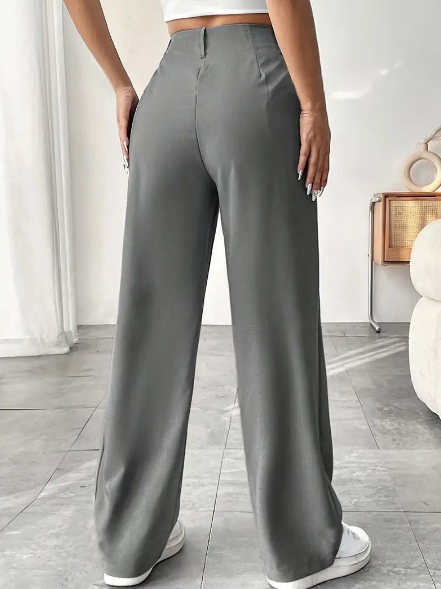 High waist Pocket Wide-leg Pants