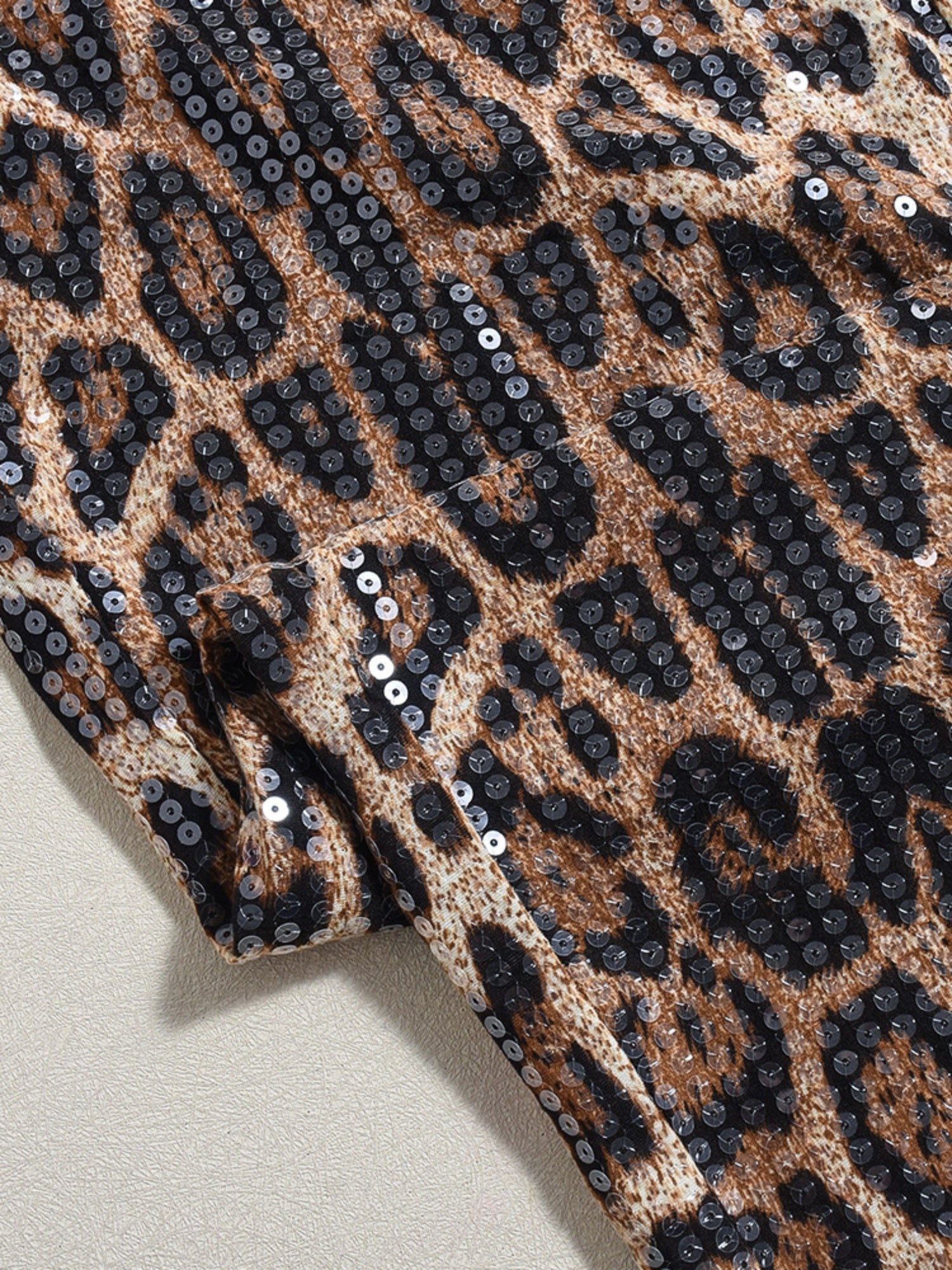 Leopard Print Sequins Pants