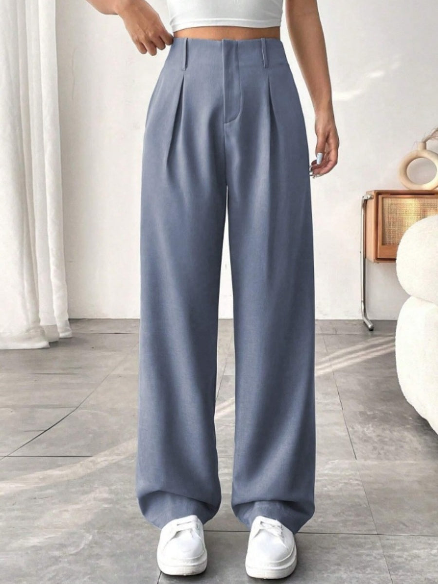 High waist Pocket Wide-leg Pants