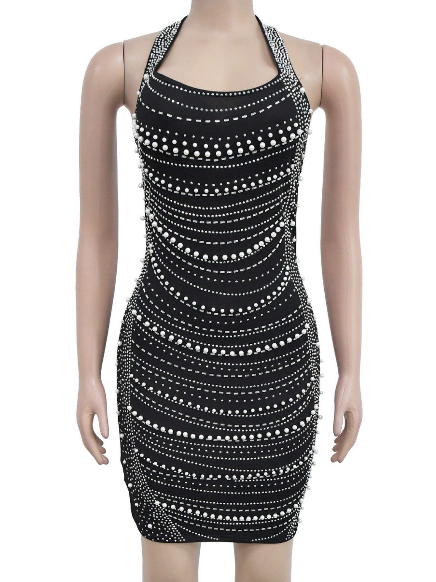 Rhinestone-studded Camisoles Slim-fit Party Party Shiny Mini&Short Dresses