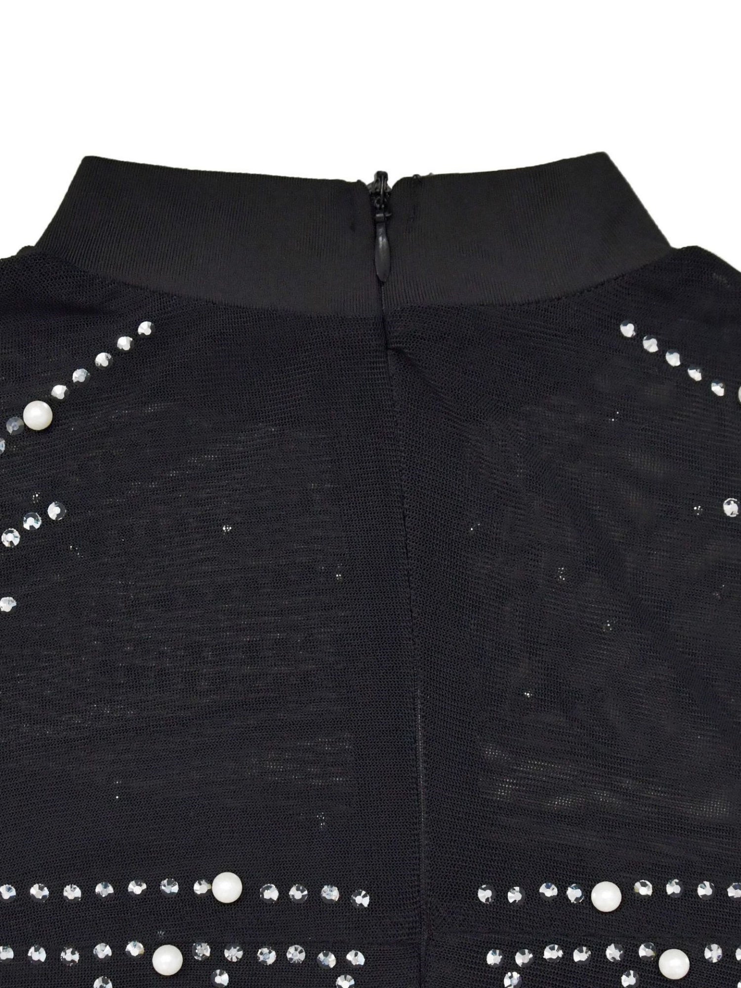 Long-sleeved Mesh Hot-fix Rhinestones And Bubbles Perspective Party The Gala Was Dazzling. Mini&Short Dresses