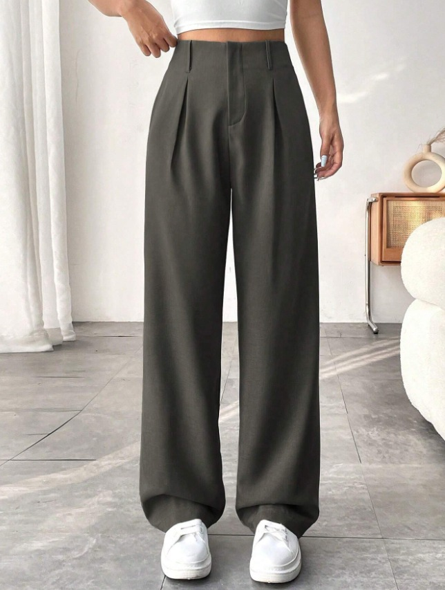 High waist Pocket Wide-leg Pants