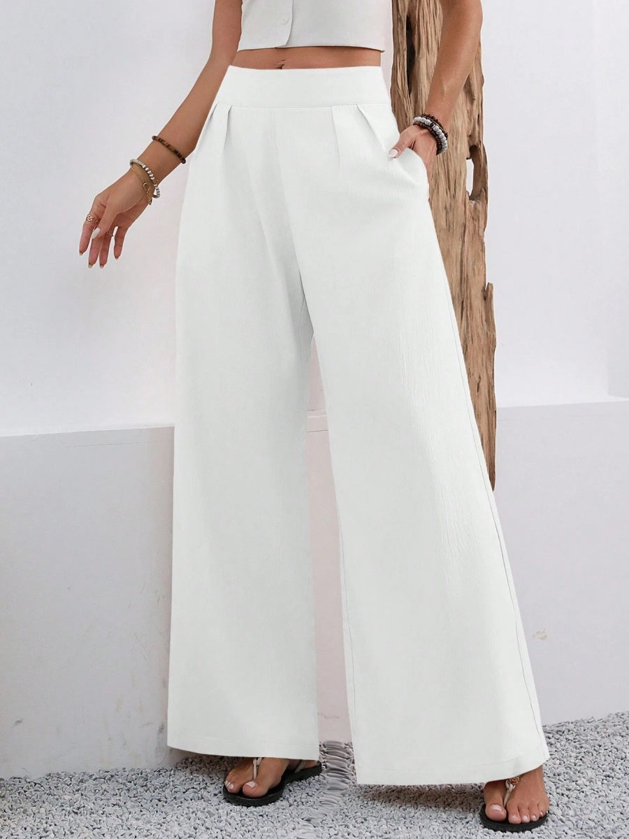 Pocket High Waist Wide Leg Pants