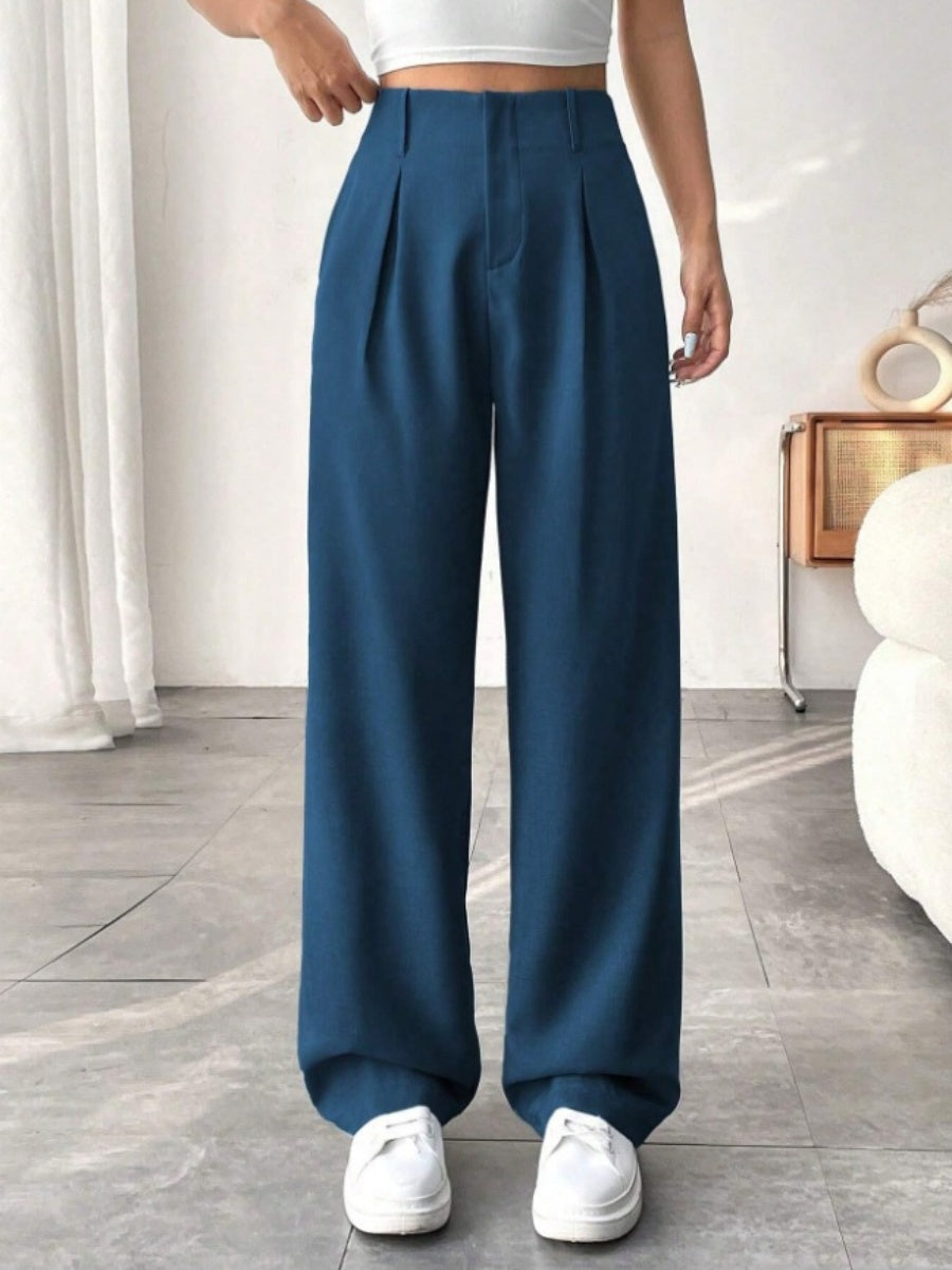 High waist Pocket Wide-leg Pants