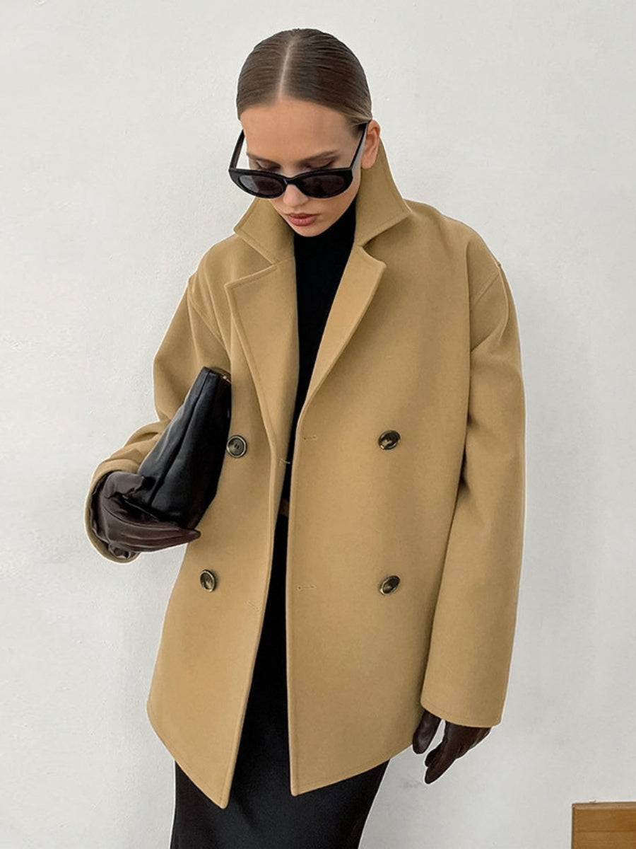 Loose-fitting Buttons Woolen Coat