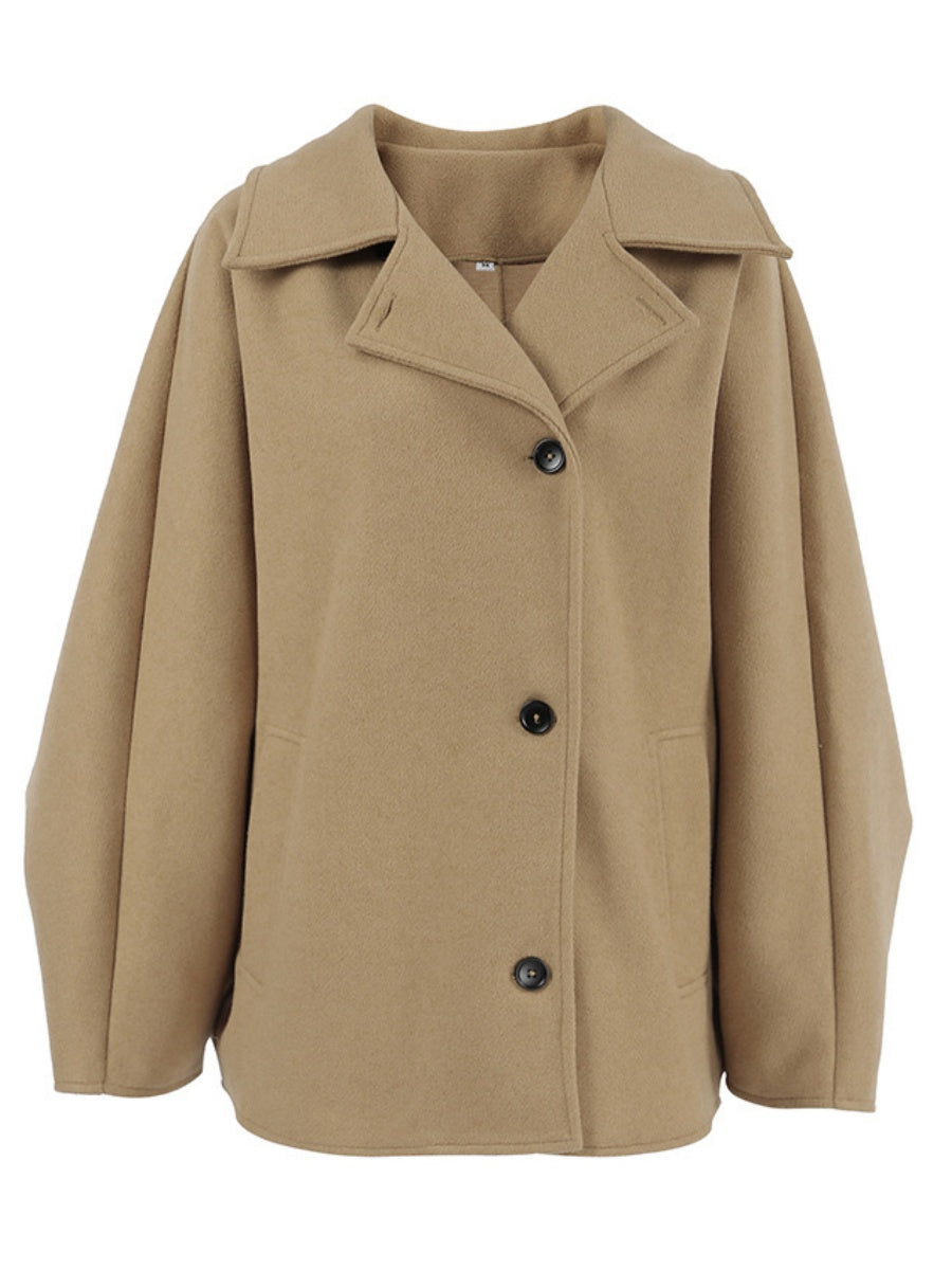 Liber Autumn Women's Woolen coat Solid Color Coats