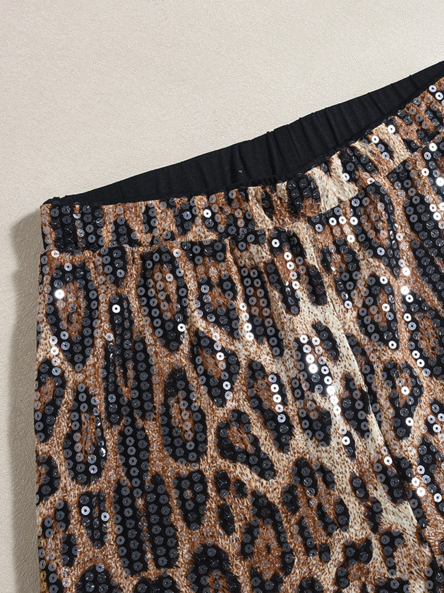 Leopard Print Sequins Pants