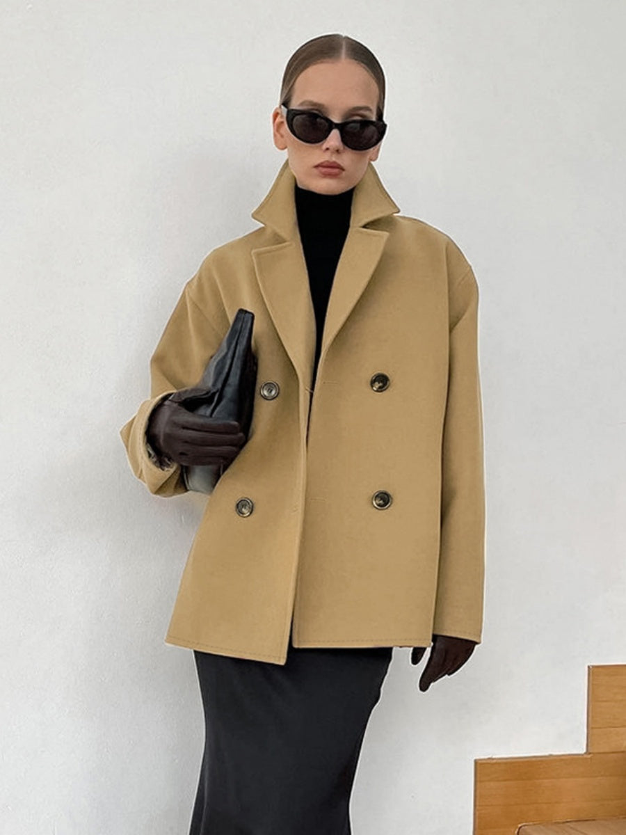 Loose-fitting Buttons Woolen Coat