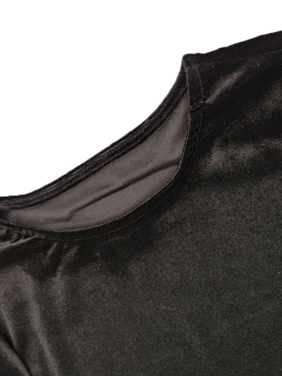 Liber Autumn Women's Pleated Velvet Mini&Short Dresses