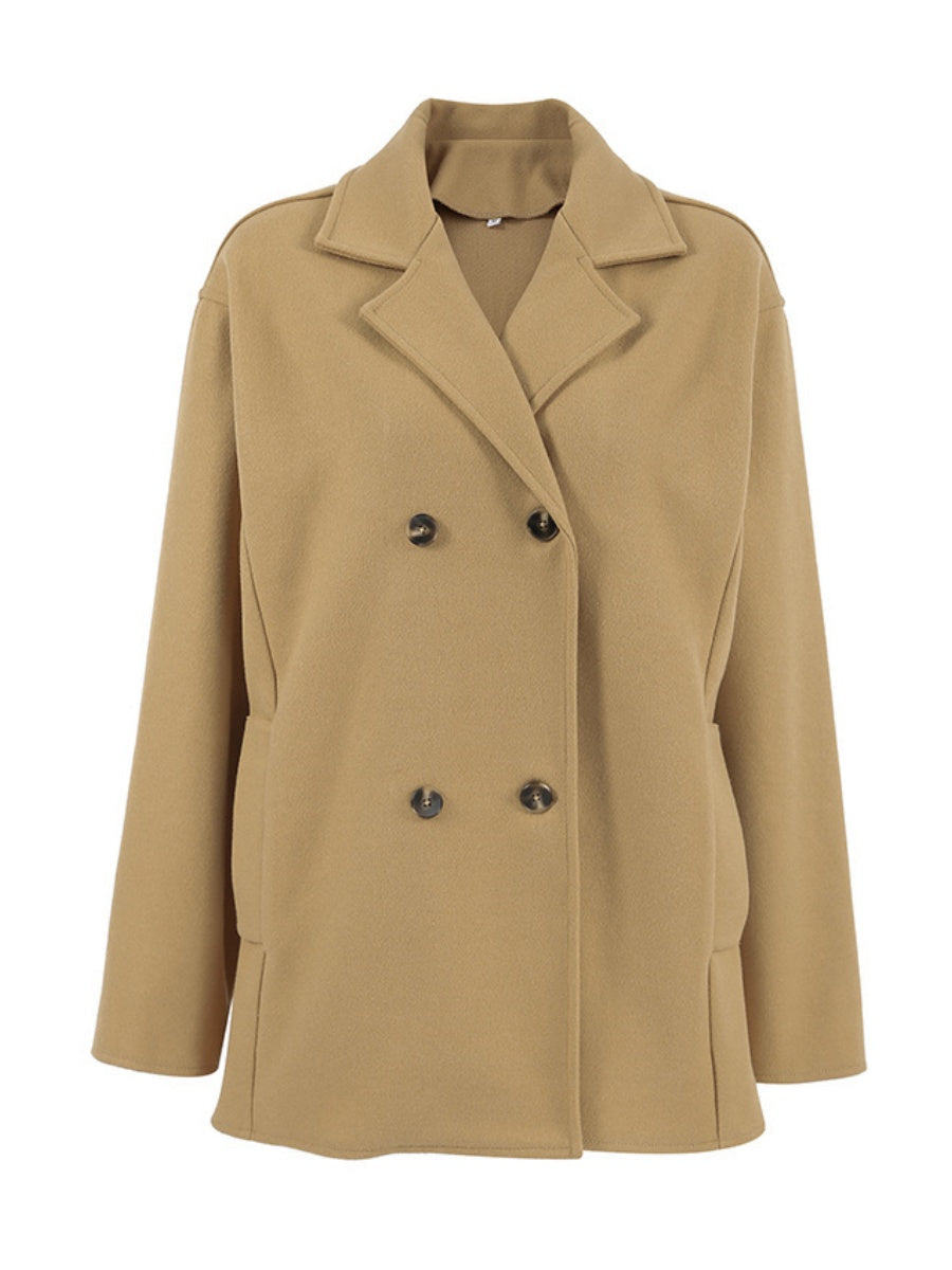 Loose-fitting Buttons Woolen Coat