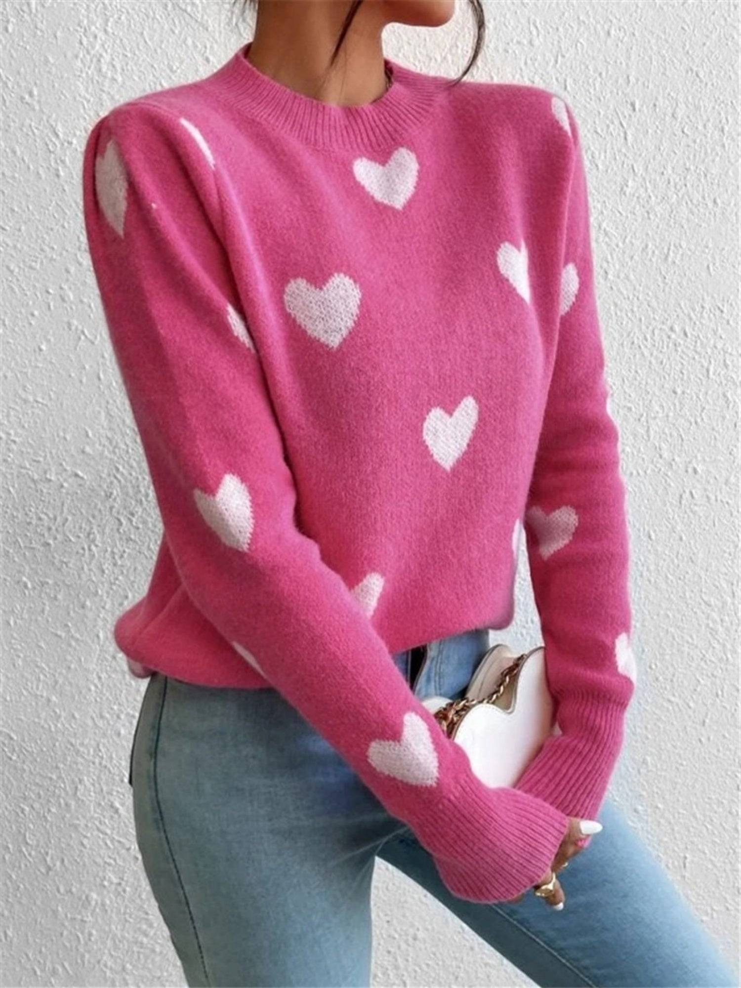 Love Contrasting Colors Crew Neck Sweaters