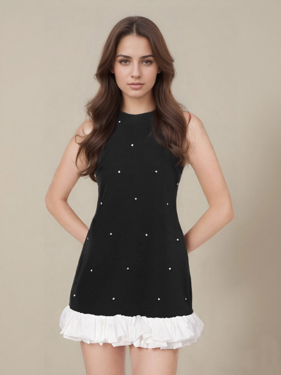 Liber Summer Women's Ruffle Solid Color Mini&Short Dresses