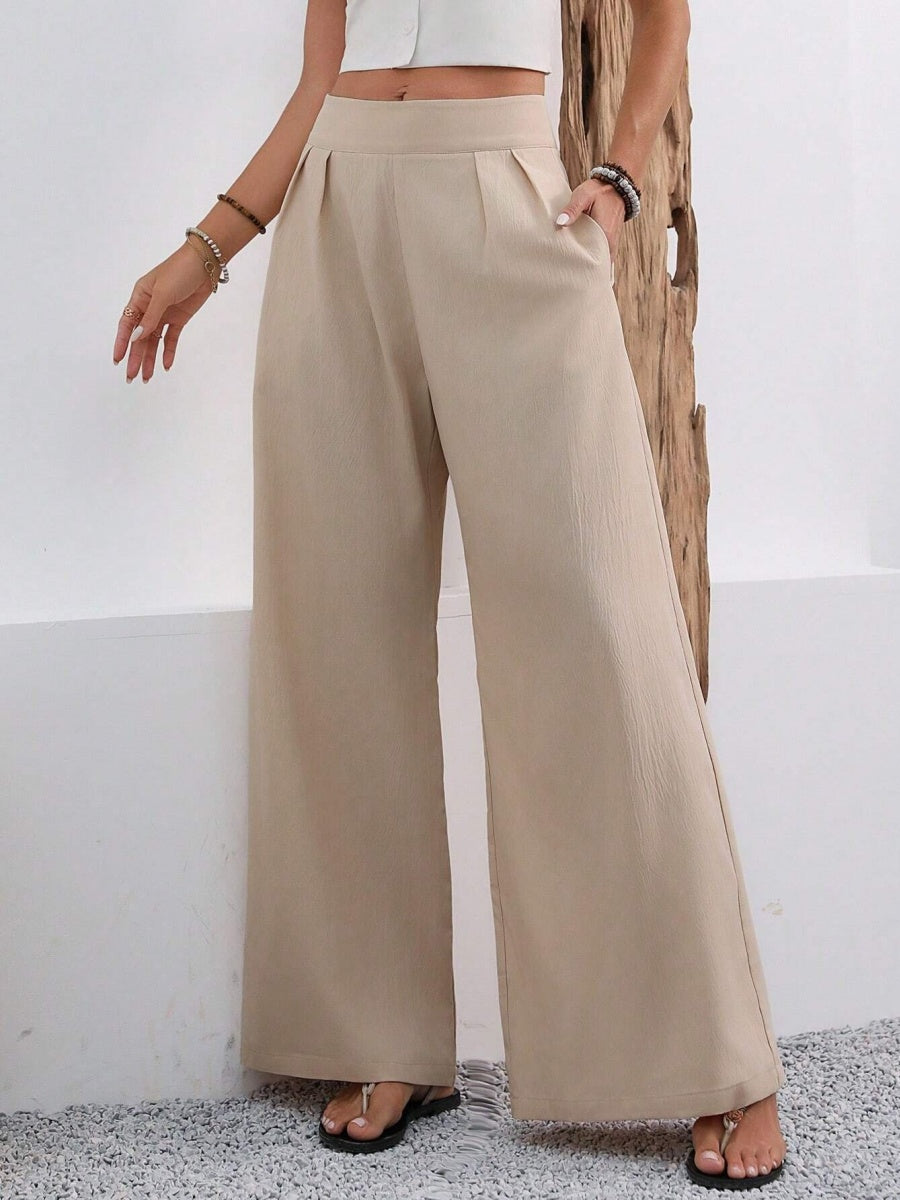 Pocket High Waist Wide Leg Pants