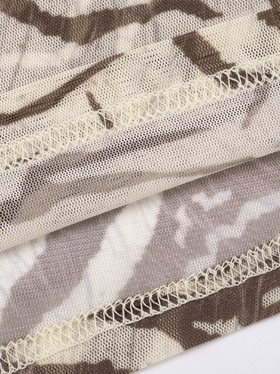 Mesh Printed Animal Print T-shirts