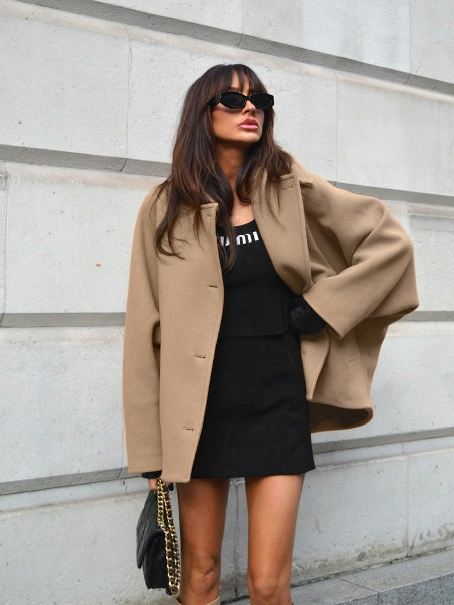 Liber Autumn Women's Woolen coat Solid Color Coats