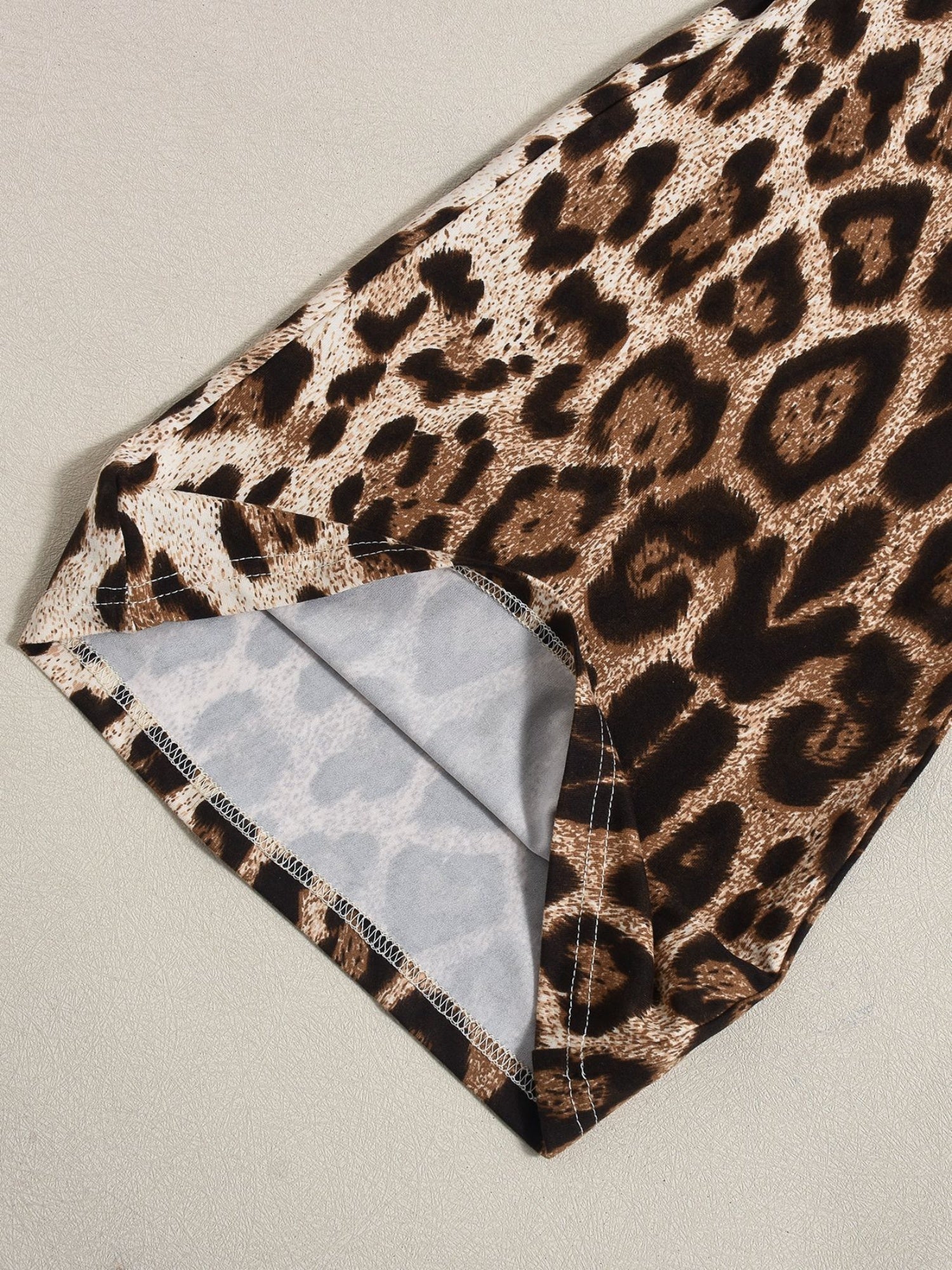 Leopard Print Hip Wrap Bell-bottoms Trousers