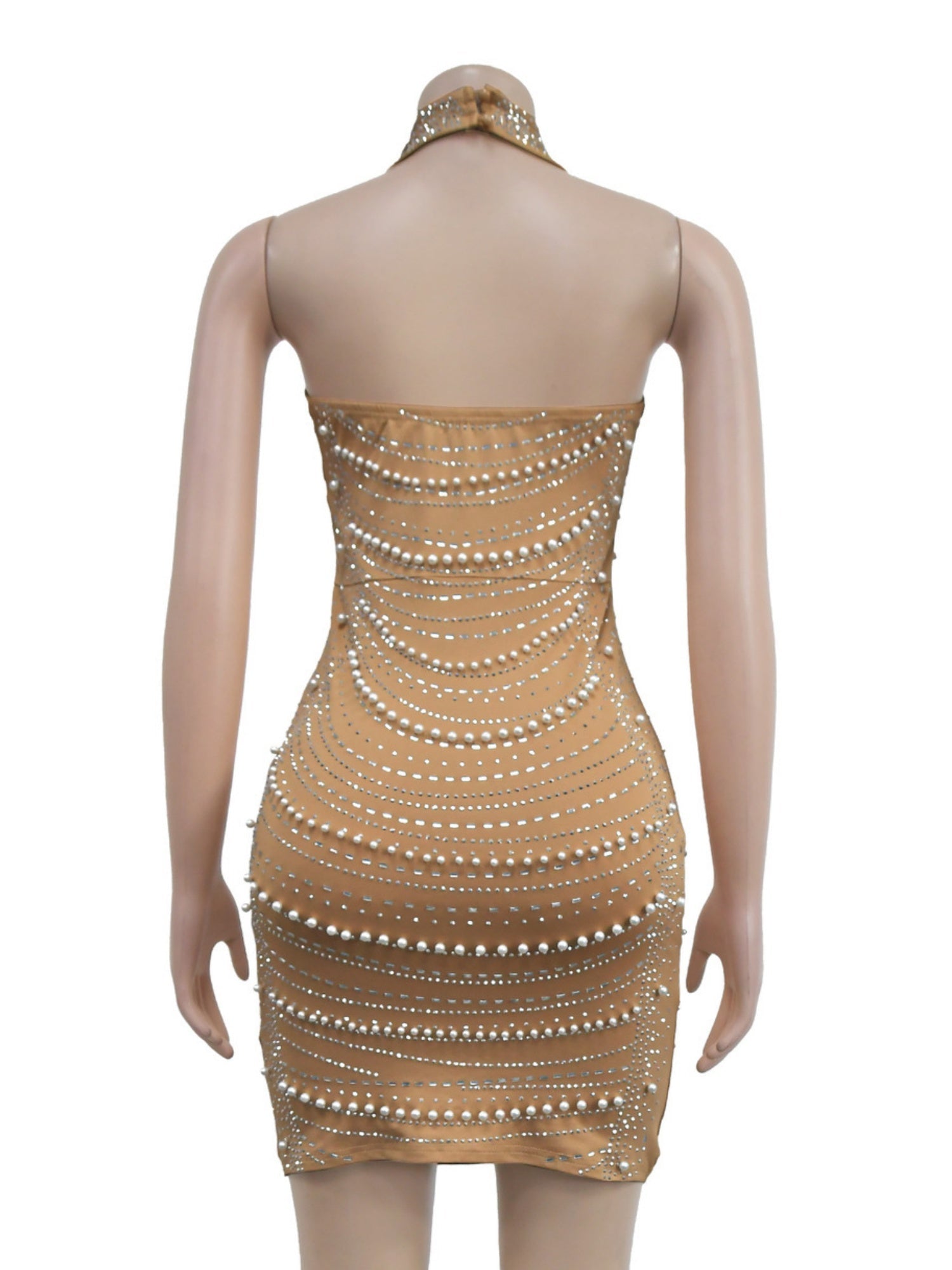 Rhinestone-studded Camisoles Slim-fit Party Party Shiny Mini&Short Dresses