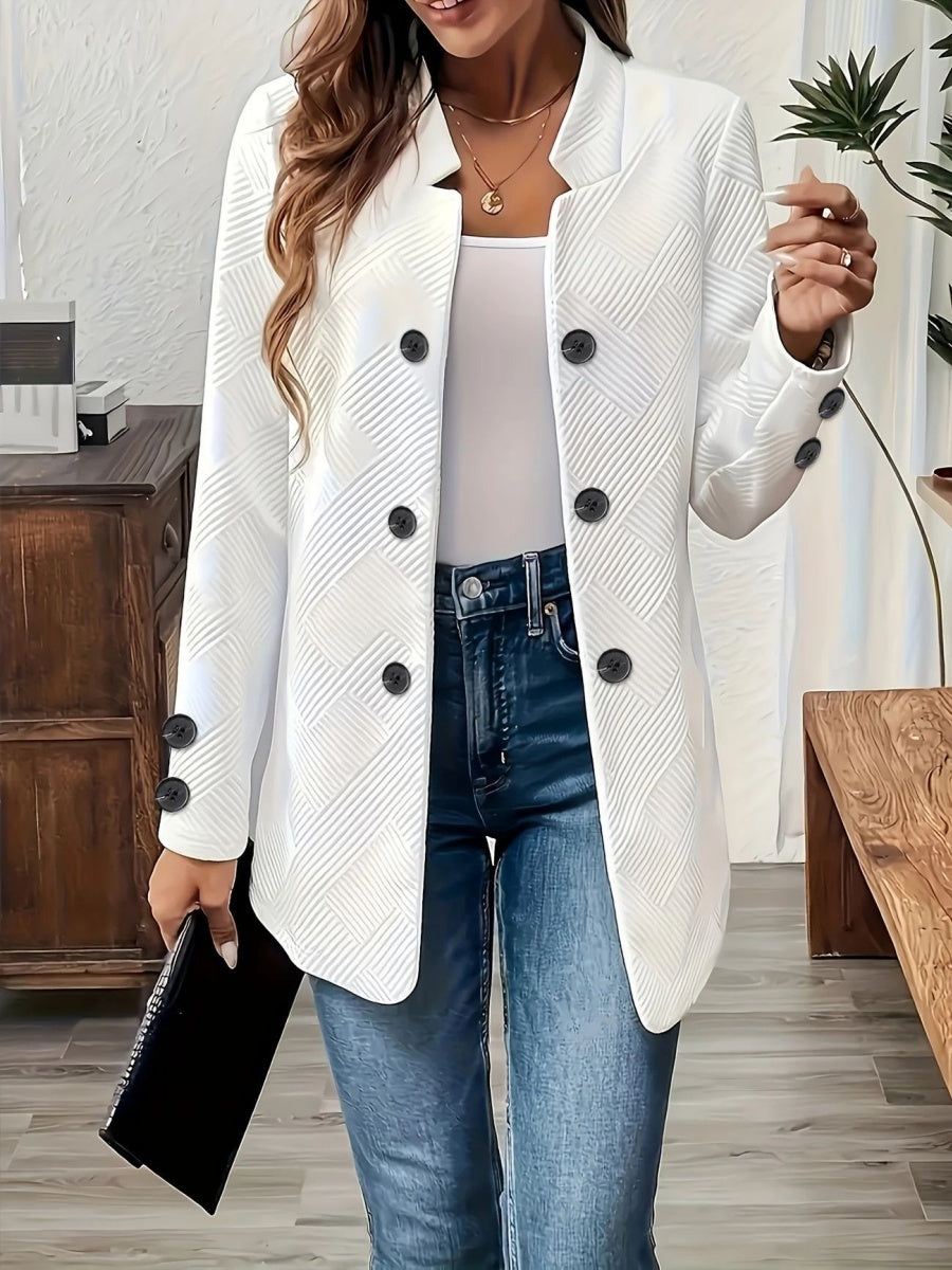 Striped Textured Fabric For Suit Jackets Button Decoration Daily Workwear Coat