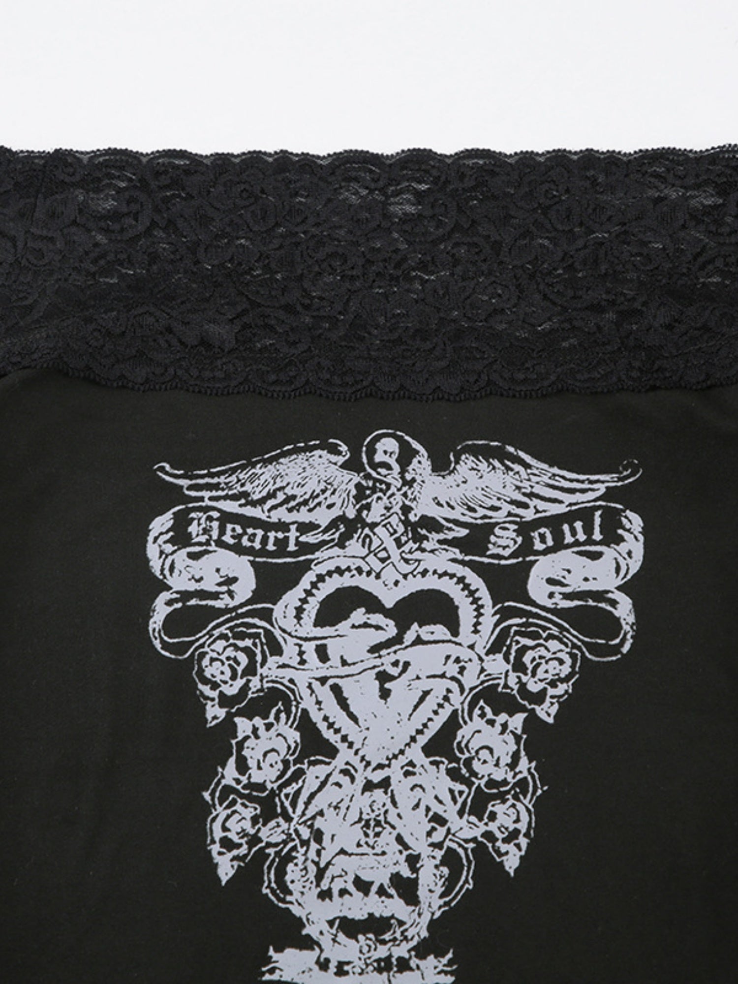 Retro Prints Color-blocked Sexy And Slim Lace Patchwork Off-shoulder Long-sleeved T-shirt