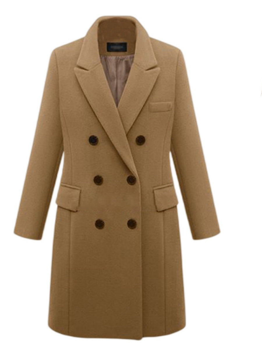 Double-breasted Suit Jacket For Autumn And Winter Formal Casual Coat